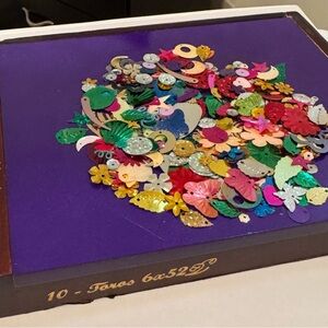 Colorful Sequin and Confetti Mix decorative box